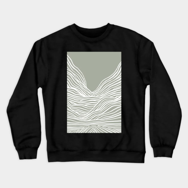 Green line art landscape Crewneck Sweatshirt by VectoryBelle